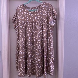 white & cream cheeta dress